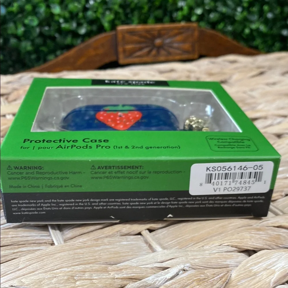 Kate Spade X Target Blue AirPods Pro Case with Strawberry Design